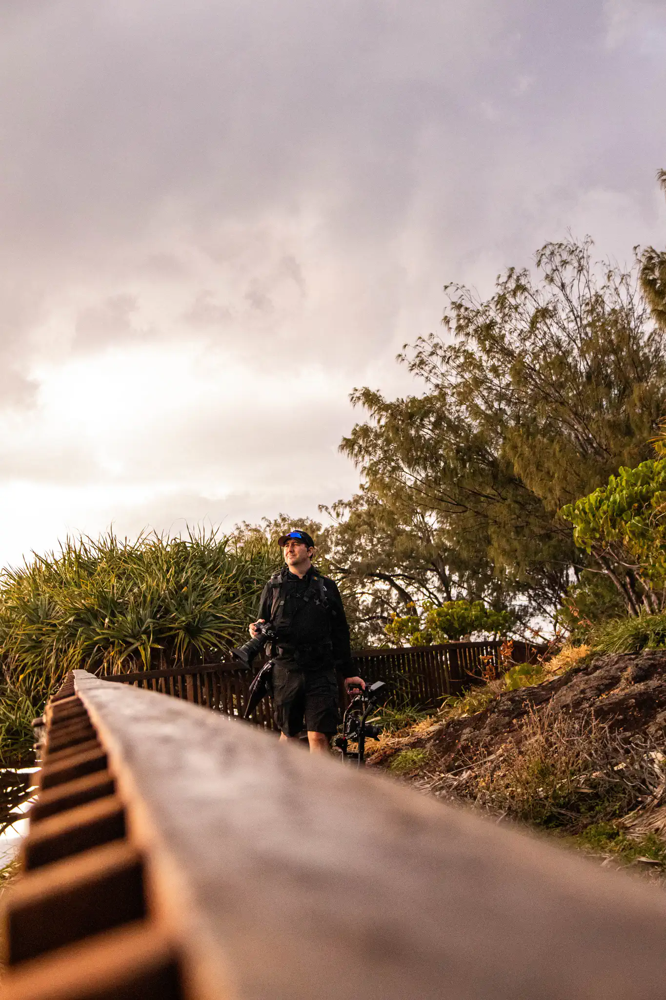 Lachie from Element Photography, on Stradbroke board walk