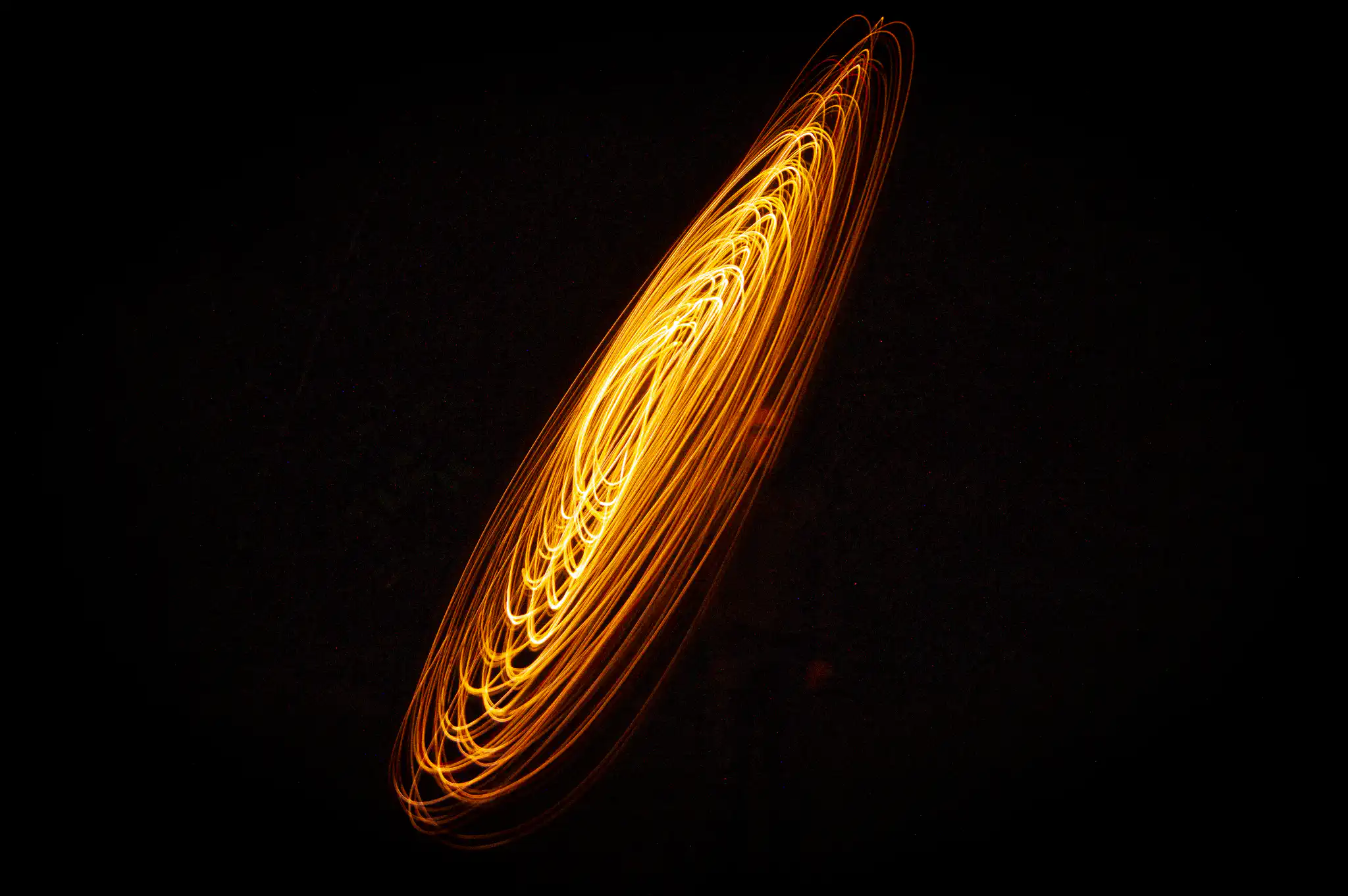 Glowing fire disk spinning galaxy